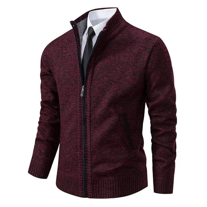 Caleb | Men's Merino Wool Full-Zip Mock Neck Sweater