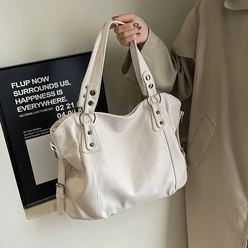 Amelia | Women's Large Capacity Leather Shoulder Tote Bag Studded