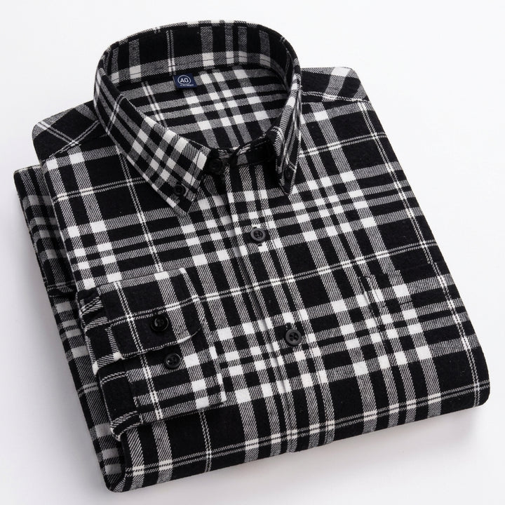 Matthew | Men's Plaid Long-Sleeve Button-Down Shirt