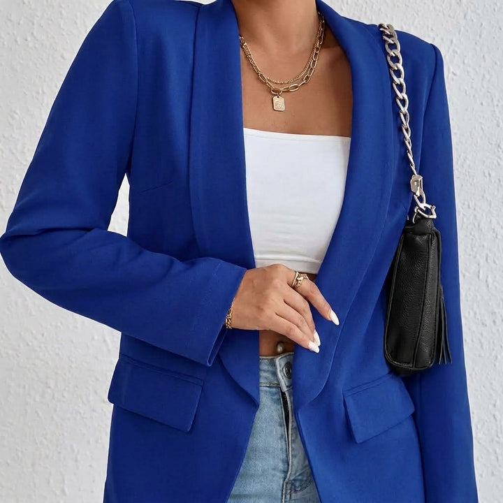 Penelope | Women's Open-Front Lapel Mid-Length Casual Smart Blazer