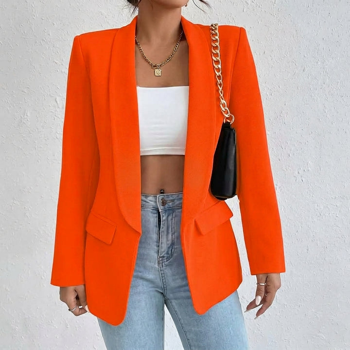 Penelope | Women's Open-Front Lapel Mid-Length Casual Smart Blazer