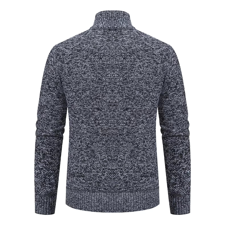 Caleb | Men's Merino Wool Full-Zip Mock Neck Sweater