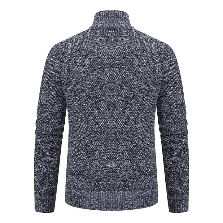 Caleb | Men's Merino Wool Full-Zip Mock Neck Sweater
