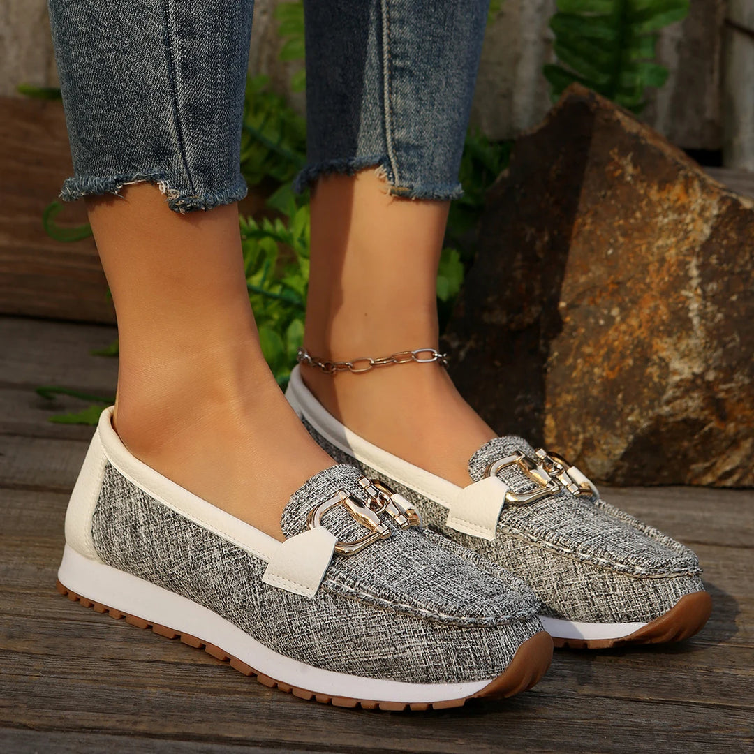 Emma | Women's Flat Loafers Slip-On Buckle Comfort Walking Shoes