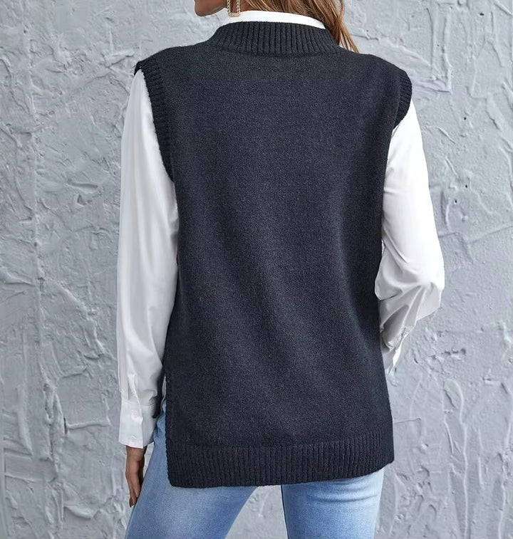 Mia | Women's V-Neck Sleeveless Knit Casual Vest