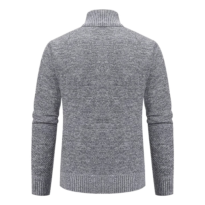 Caleb | Men's Merino Wool Full-Zip Mock Neck Sweater