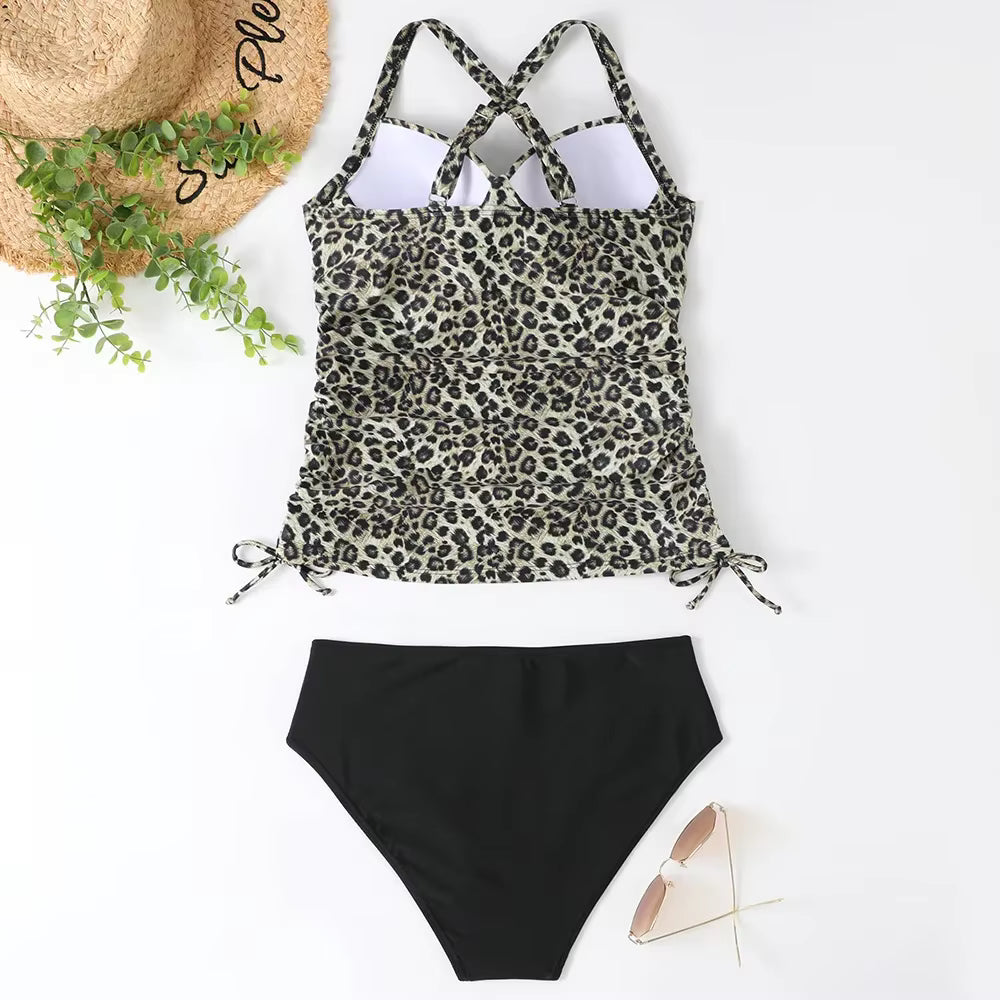 Olivia | Women’s Solid V-Neck Tankini Swimsuit