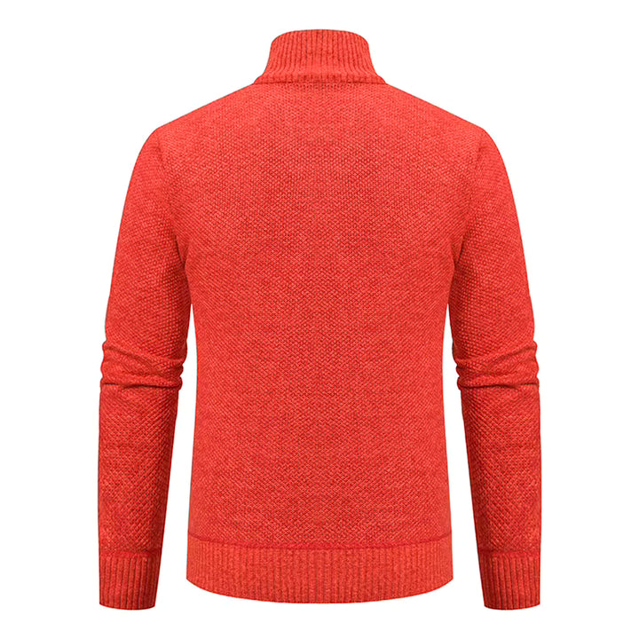 Caleb | Men's Merino Wool Full-Zip Mock Neck Sweater