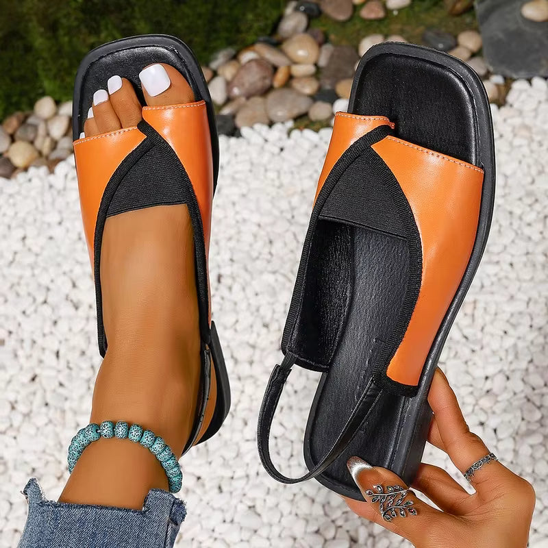 Mady | Women's Slip-On Orthopedic Sandals with Flat Sole and Square Toe