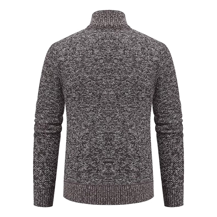 Caleb | Men's Merino Wool Full-Zip Mock Neck Sweater