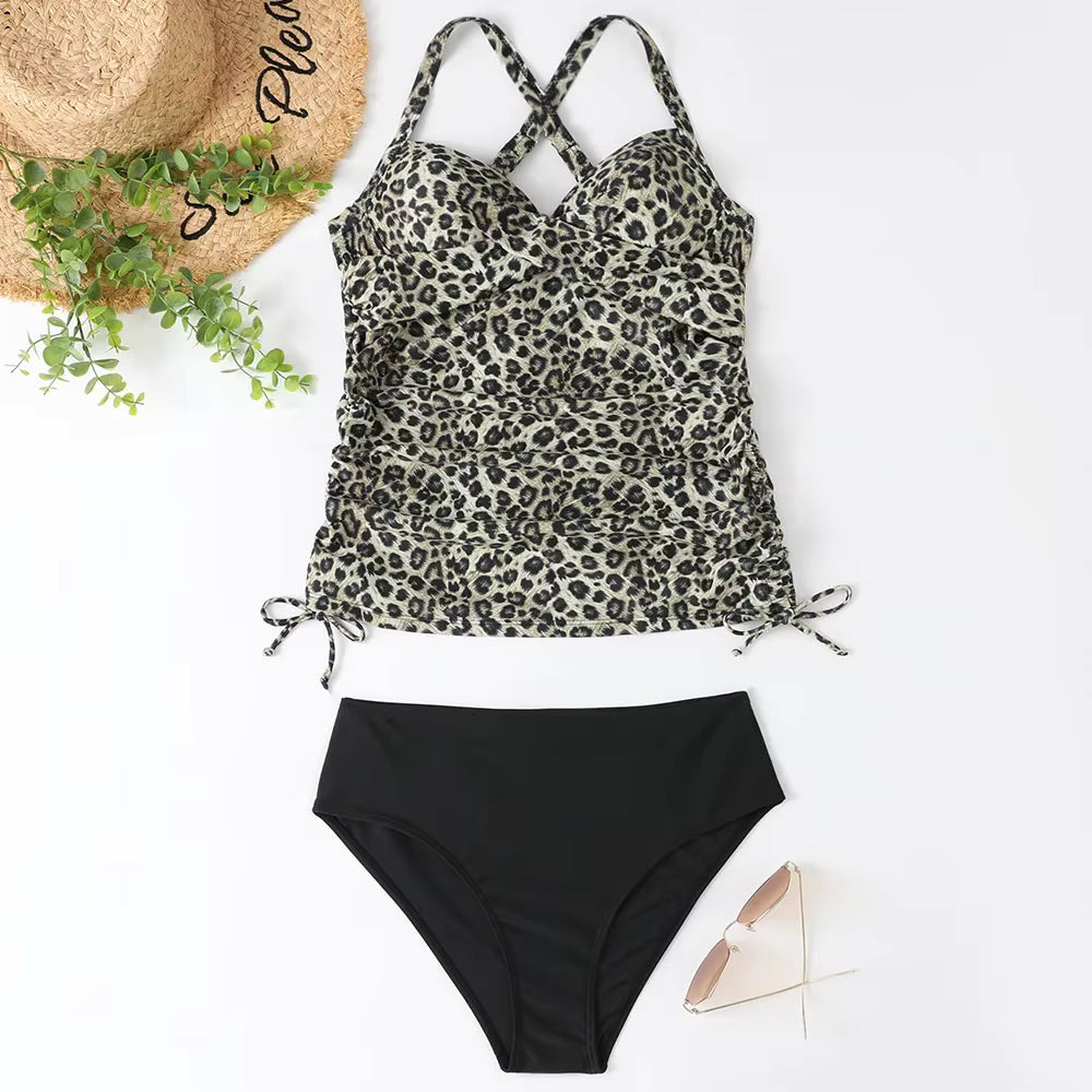 Olivia | Women’s Solid V-Neck Tankini Swimsuit