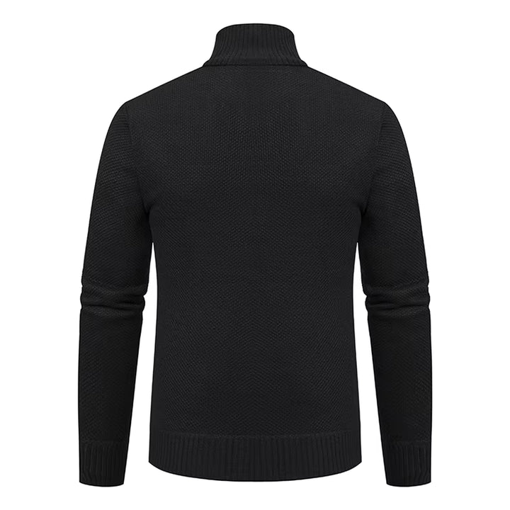 Caleb | Men's Merino Wool Full-Zip Mock Neck Sweater