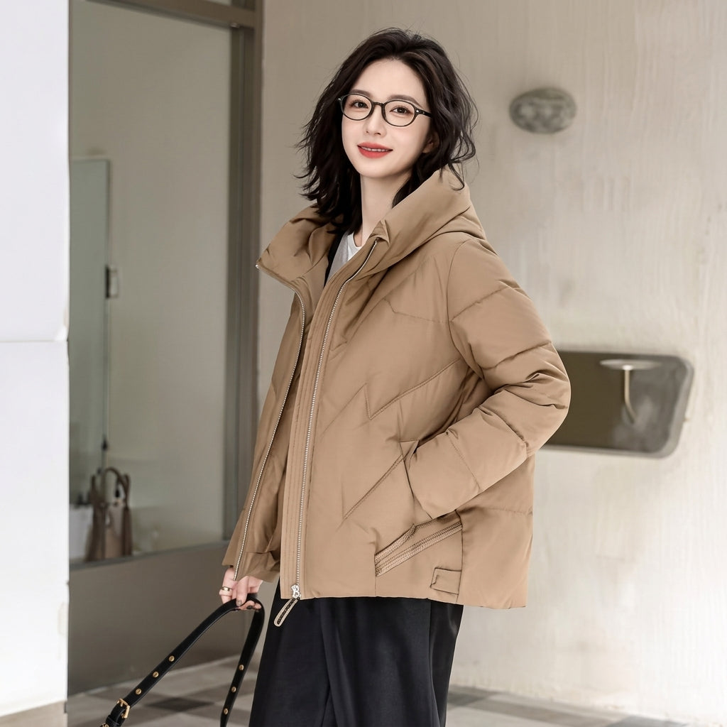 Olivia | Women's Hooded Padded Winter Jacket Zip-Up Puffer Coat