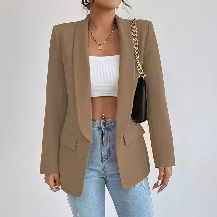 Penelope | Women's Open-Front Lapel Mid-Length Casual Smart Blazer