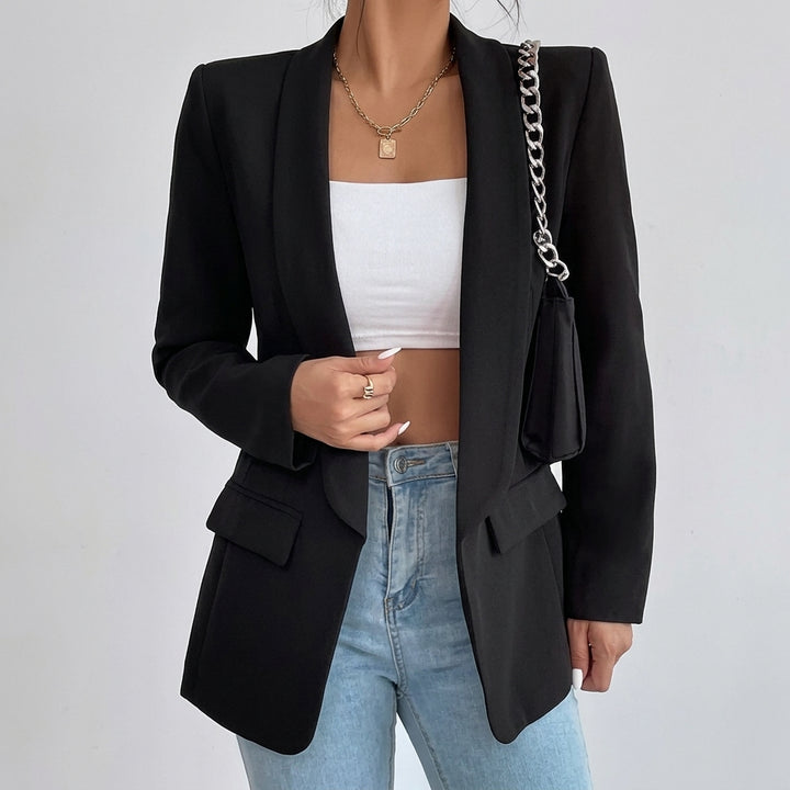 Penelope | Women's Open-Front Lapel Mid-Length Casual Smart Blazer
