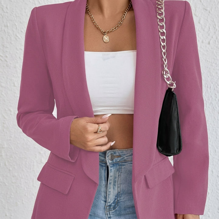 Penelope | Women's Open-Front Lapel Mid-Length Casual Smart Blazer