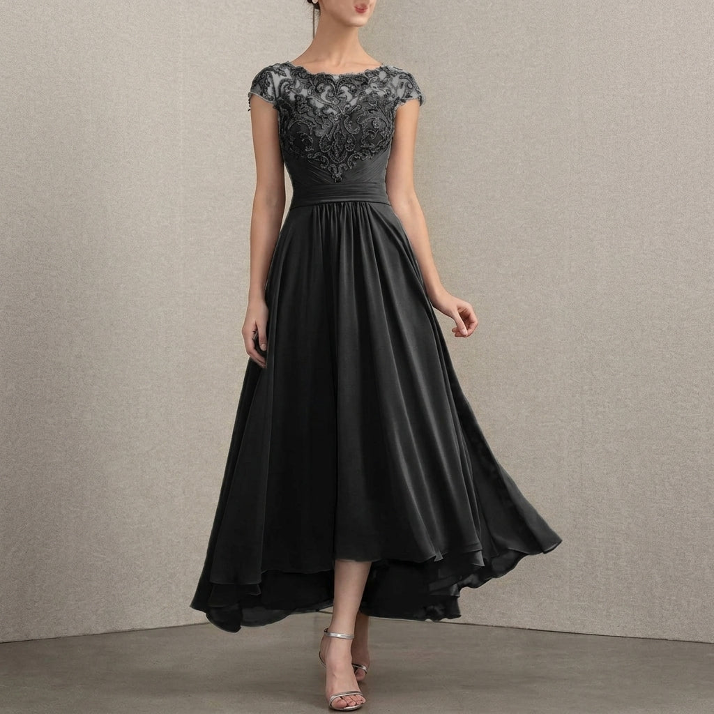 Victoria | Women's Elegant Lace Chiffon A-Line Formal Dresses Maxi