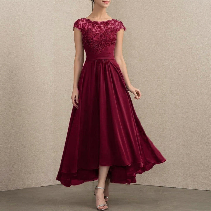 Victoria | Women's Elegant Lace Chiffon A-Line Formal Dresses Maxi