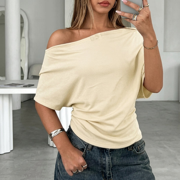 Aria | Women's Off-Shoulder Short-Sleeve Soft Knitwear Sweater