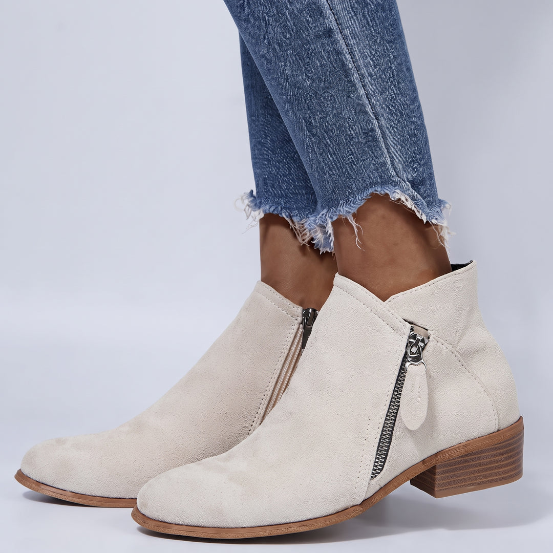 Auryziah | Women's Orthopedic Boots with Side Zipper and Small Heel