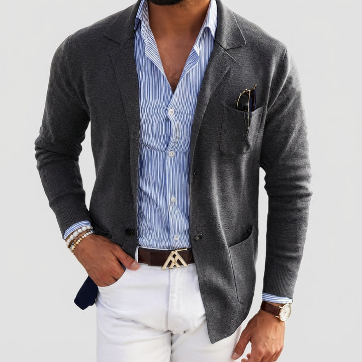 Ryan | Men's Tailored Knit Blazer Mens Winter Coat Notch Lapel