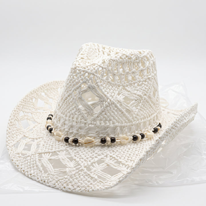 Aurelin | Women's Flexible-Brim Sun Hat with Shell Trim and Adjustable Ribbon