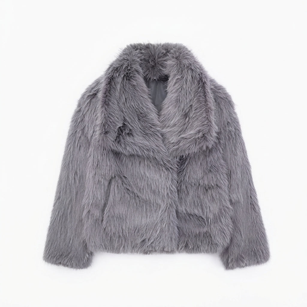 Layla | Women's Open-Front Cropped Faux Fur Winter Jacket