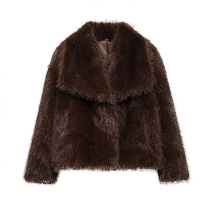 Layla | Women's Open-Front Cropped Faux Fur Winter Jacket