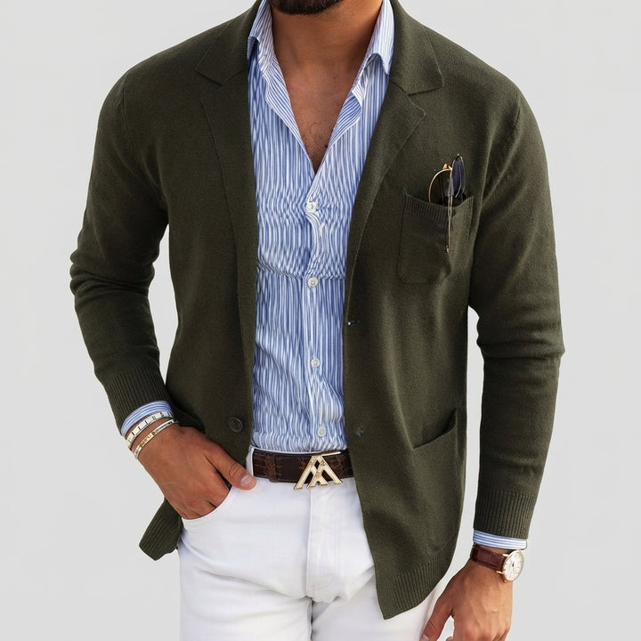Ryan | Men's Tailored Knit Blazer Mens Winter Coat Notch Lapel