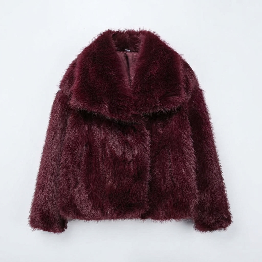 Layla | Women's Open-Front Cropped Faux Fur Winter Jacket