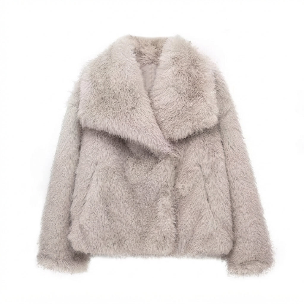 Layla | Women's Open-Front Cropped Faux Fur Winter Jacket