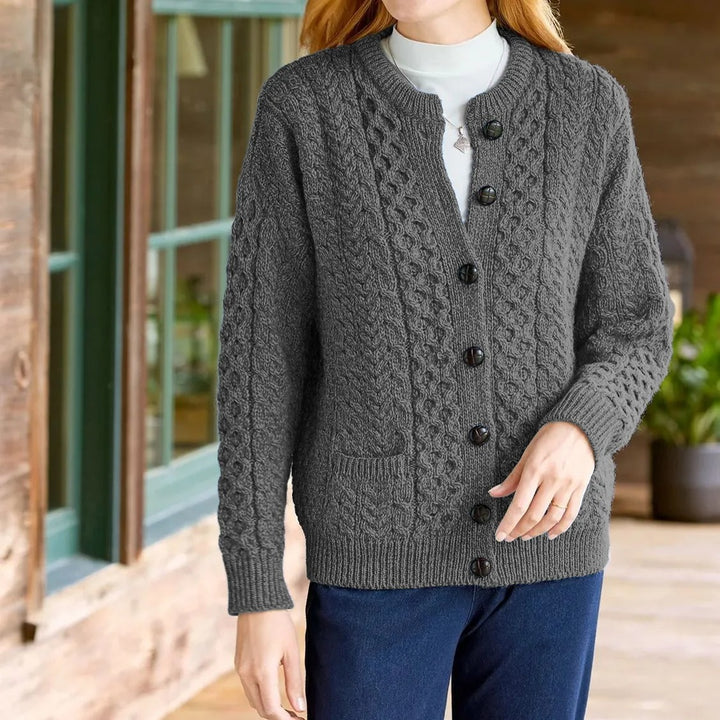 Victoria | Women's Cable-Knit Button-Front Relaxed Cardigan Sweater