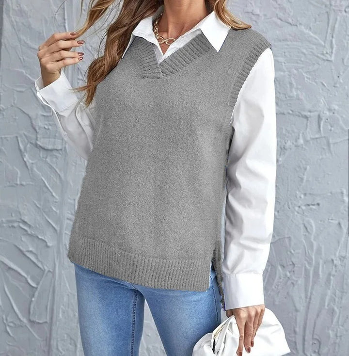Mia | Women's V-Neck Sleeveless Knit Casual Vest