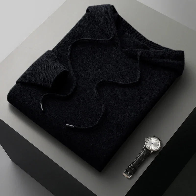 Ethan | Men's Cashmere Hooded Drawstring Pullover Sweater