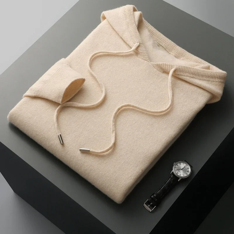 Ethan | Men's Cashmere Hooded Drawstring Pullover Sweater