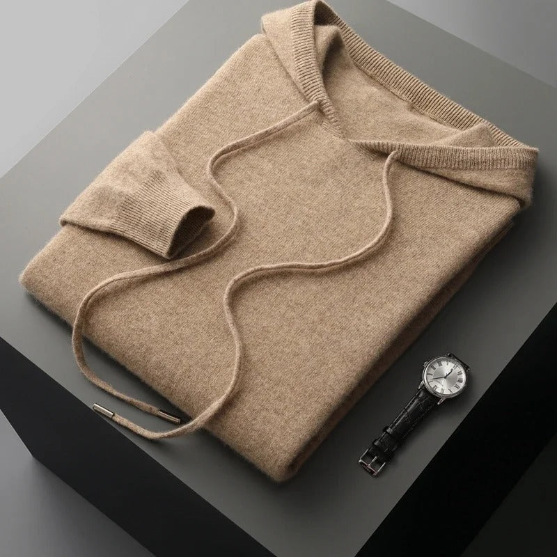 Ethan | Men's Cashmere Hooded Drawstring Pullover Sweater