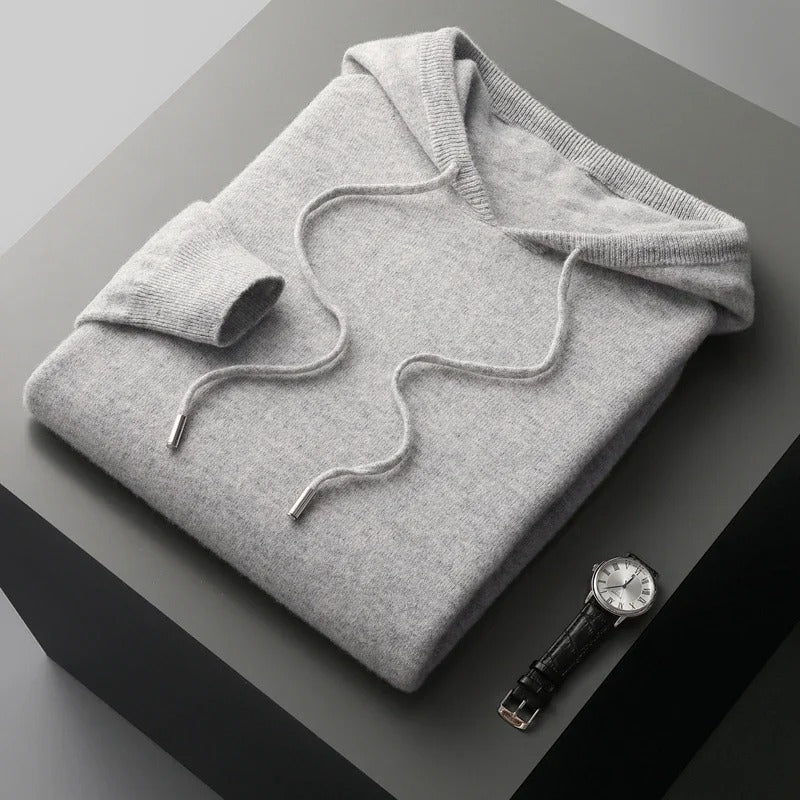 Ethan | Men's Cashmere Hooded Drawstring Pullover Sweater