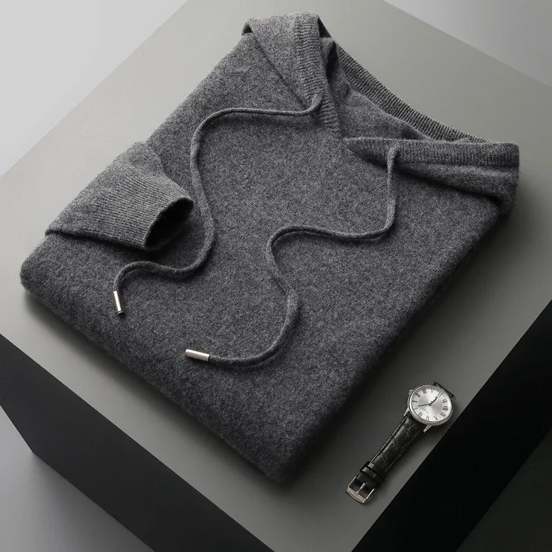 Ethan | Men's Cashmere Hooded Drawstring Pullover Sweater