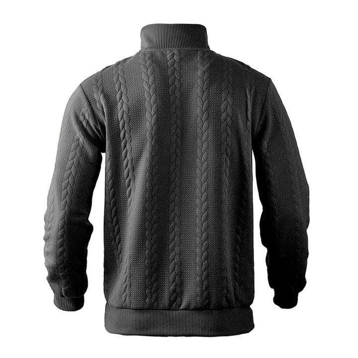 Men's Cable Knit Sweater Quarter-Zip Pullover