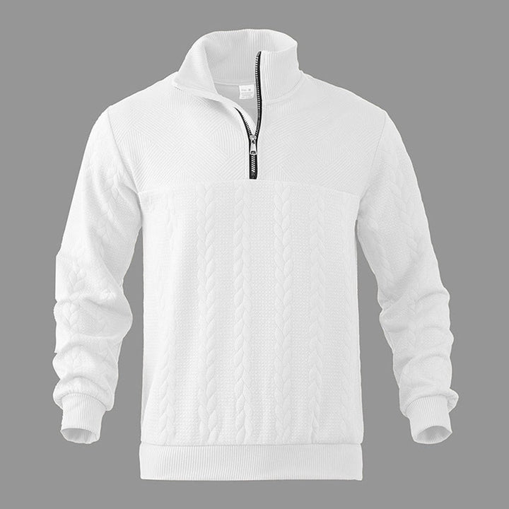 Men's Cable Knit Sweater Quarter-Zip Pullover