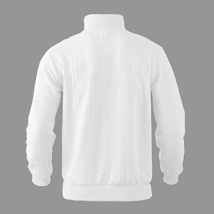 Men's Cable Knit Sweater Quarter-Zip Pullover
