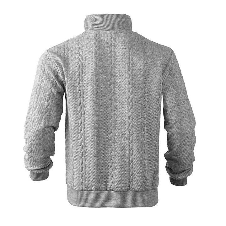 Men's Cable Knit Sweater Quarter-Zip Pullover