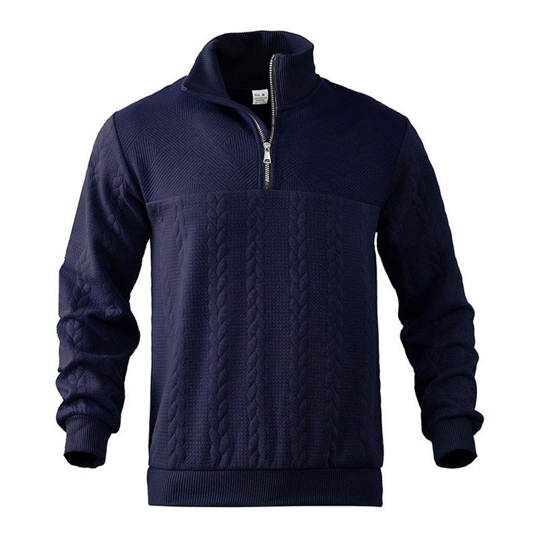 Men's Cable Knit Sweater Quarter-Zip Pullover