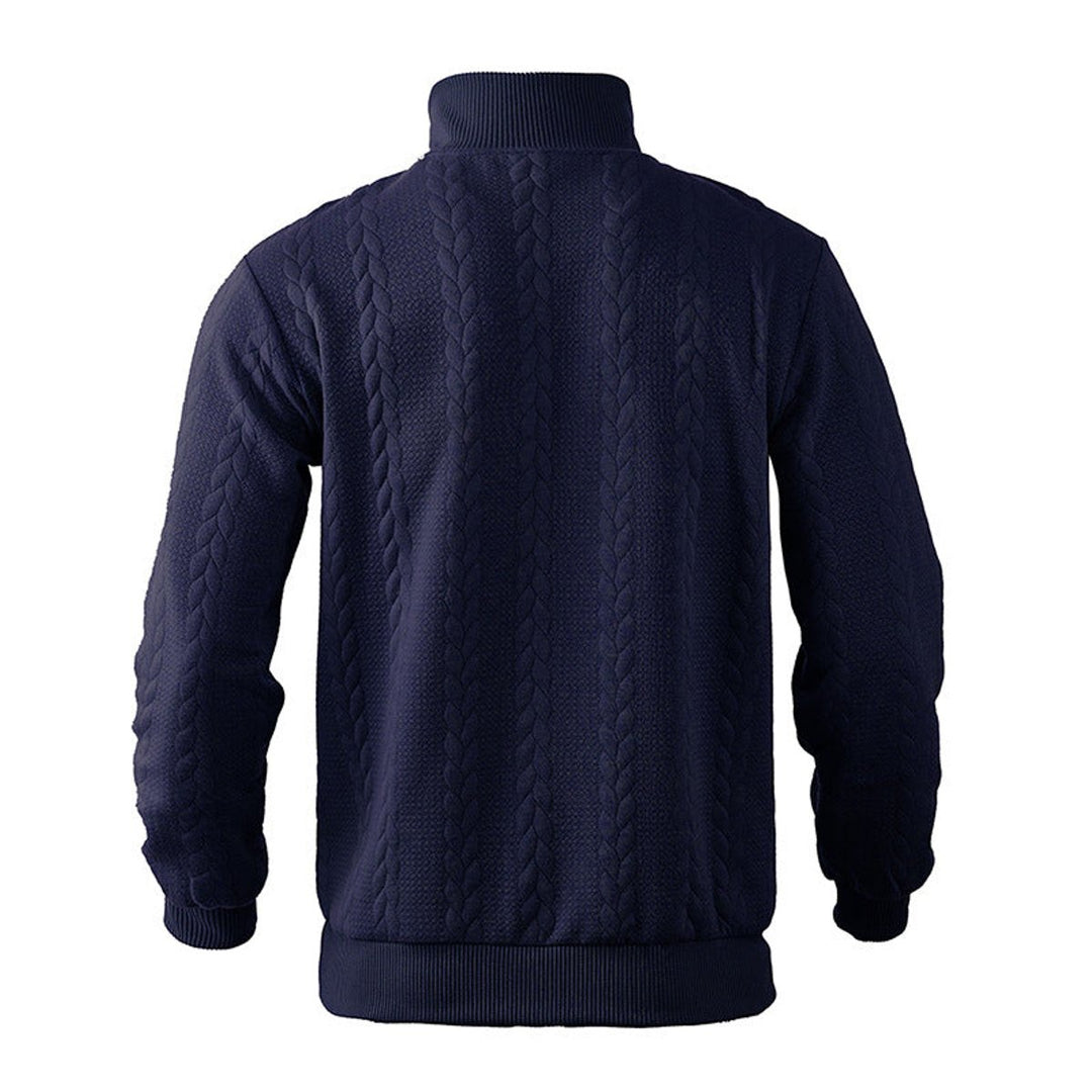 Men's Cable Knit Sweater Quarter-Zip Pullover