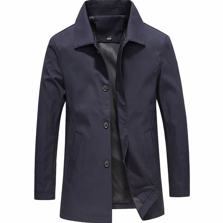 Men's Classic Button-Up Tailored Lightweight Jacket - Blue