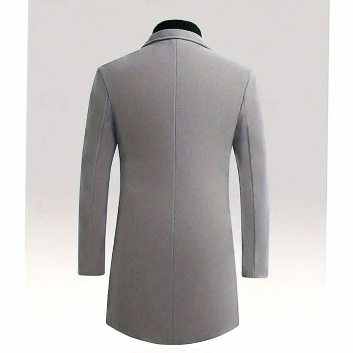 Men's Classic Long Wool Coat Single-Breasted Overcoat