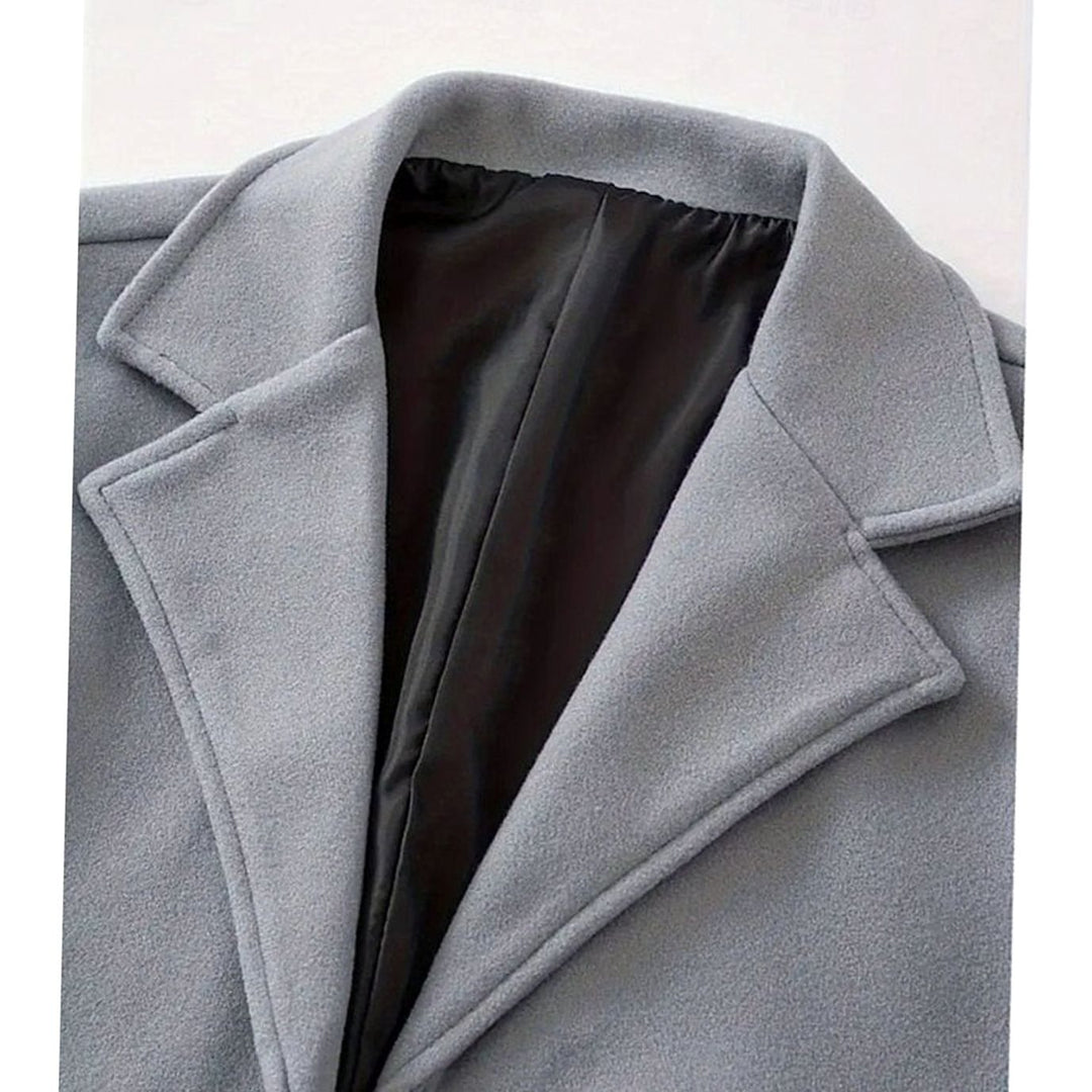 Men's Classic Long Wool Coat Single-Breasted Overcoat