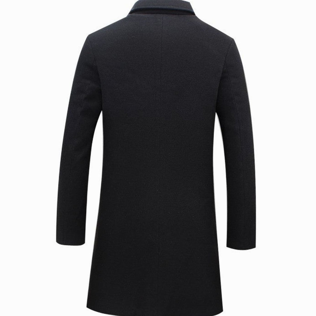 Men's Cold Weather Tailored Single-Breasted Wool-Blend Trench Coat
