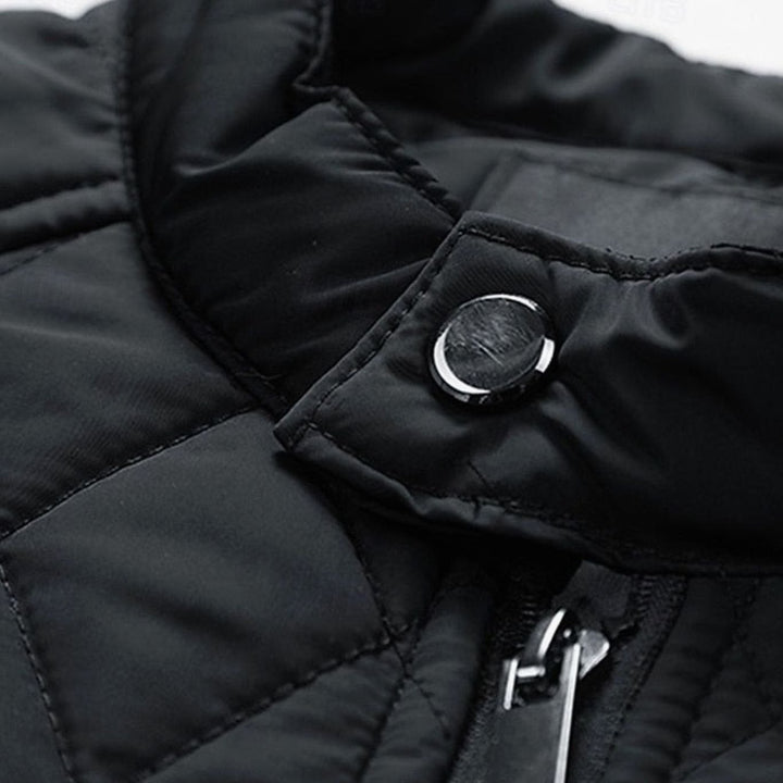 Men's Diamond-Quilted Stand-Collar Full-Zip Jacket