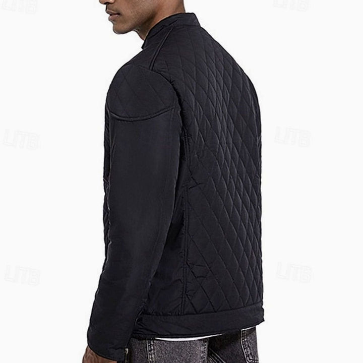 Men's Diamond-Quilted Stand-Collar Full-Zip Jacket